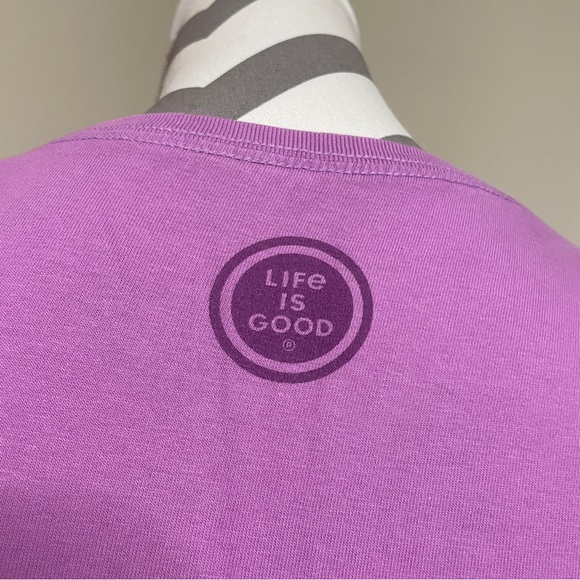 Life is Good Small Pink Mountain Mama V-neck Graphic Tee 100% Cotton Crusher Tee - Picture 11 of 14
